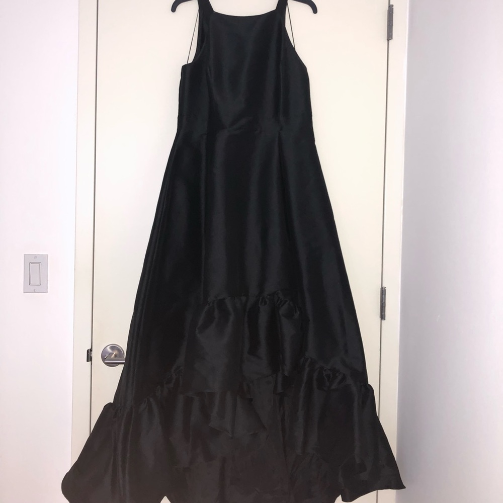 High low black tie gown
